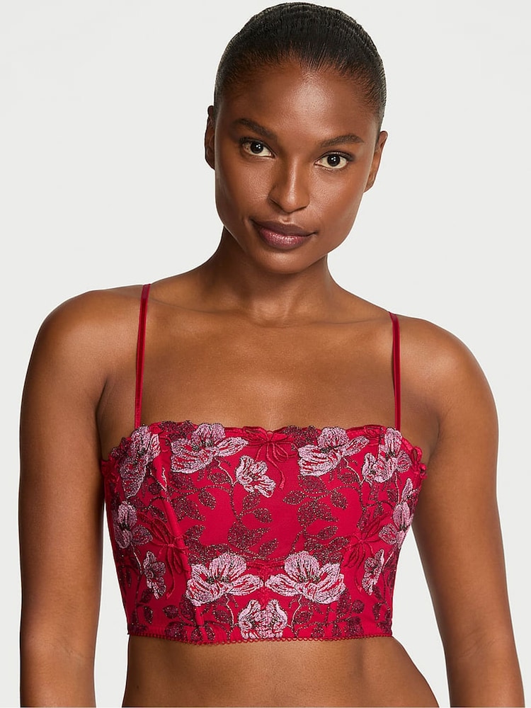 Victoria's Secret Red Beautiful Bows Embroidery Corset - Image 1 of 4