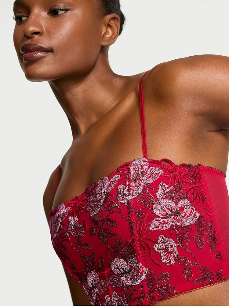 Victoria's Secret Red Beautiful Bows Embroidery Corset - Image 4 of 4