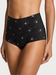 Victoria's Secret Black Shimmer Logo Brief Knickers - Image 1 of 2