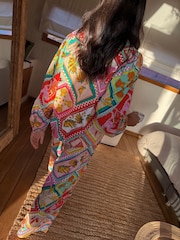 Pijamale din viscoză cu nasturi Never Fully Dressed - Imaginea 3 din 4