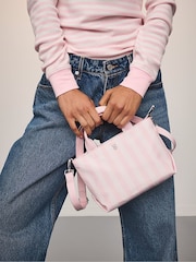 Victoria's Secret Iconic Stripe Pink Mini Tote Bag - Image 3 of 4