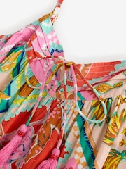 Never Fully Dressed Pink Tiered Strappy Slip Mini Dress - Image 6 of 8