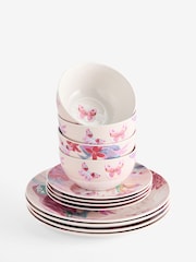 12 Piece Pink Artist Floral Print Dinner Set - Image 1 of 1