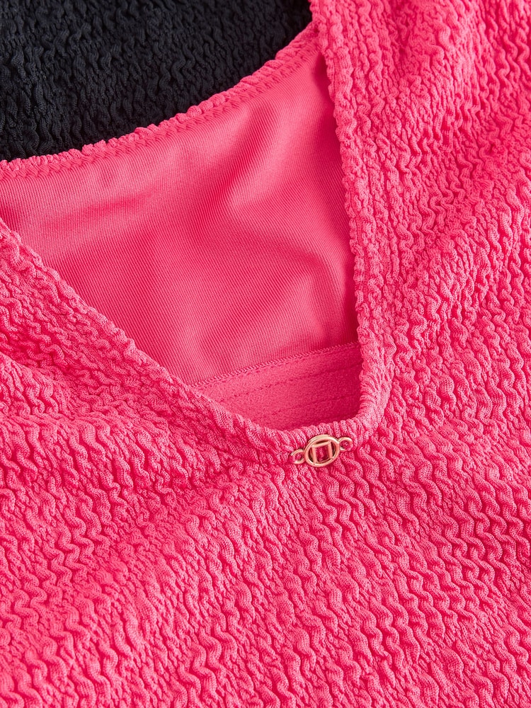 Pink/Black Crinkle - 2 Pack Tummy Control Scoop Swimsuits - صورة 6 من 6 Pink/Black Crinkle - 2 Pack Tummy Control Scoop Swimsuits - صورة 6 من 6