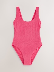 Pink/Black Crinkle 2 Pack Tummy Control Scoop Swimsuits - Image 9 of 13