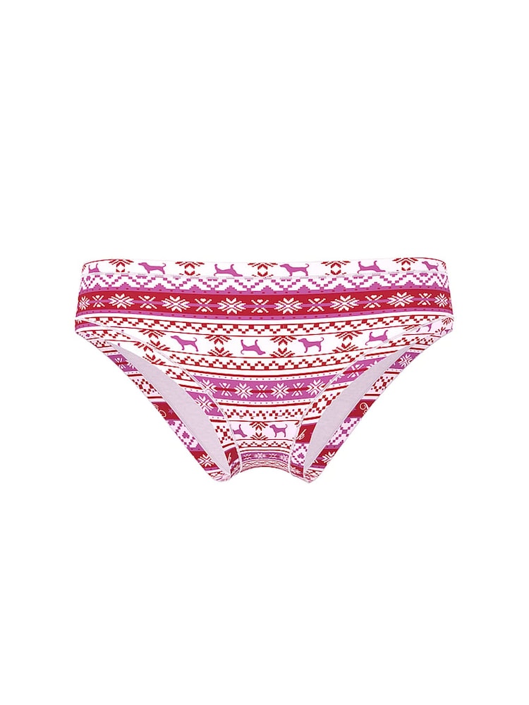 Victoria's Secret Pink Bright Vermillion Fairisle Print Cotton Knickers - Image 3 of 3
