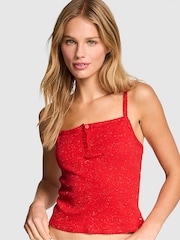 Victoria's Secret PINK Heather Christmas Red Pyjama Cami Top - Image 1 of 3
