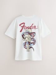 白色芬达 - 常规版型 - Band Graphic 印花 T恤 - 8的图像6｝