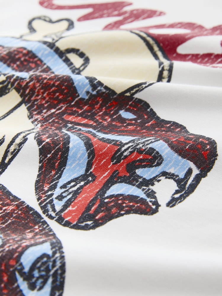 白色芬达 - 常规版型 - Band Graphic 印花 T恤 - 8的图像8｝