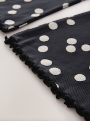 Black/White Spot 1 Pack Rib Flare Leggings (3-16yrs) - Image 8 of 8