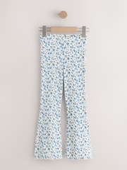 Blue Ditsy 1 Pack Rib Flare Leggings (3-16yrs) - Image 1 of 4