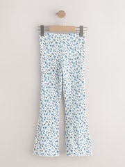 Blue Ditsy 1 Pack Rib Flare Leggings (3-16yrs) - Image 2 of 4