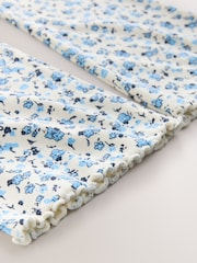 Blue Ditsy 1 Pack Rib Flare Leggings (3-16yrs) - Image 4 of 4