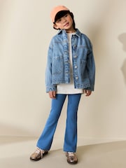 Blue 1 Pack Rib Flare Leggings (3-16yrs) - Image 2 of 7