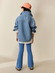 Blue 1 Pack Rib Flare Leggings (3-16yrs) - Image 3 of 7