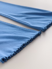 Blue 1 Pack Rib Flare Leggings (3-16yrs) - Image 7 of 7