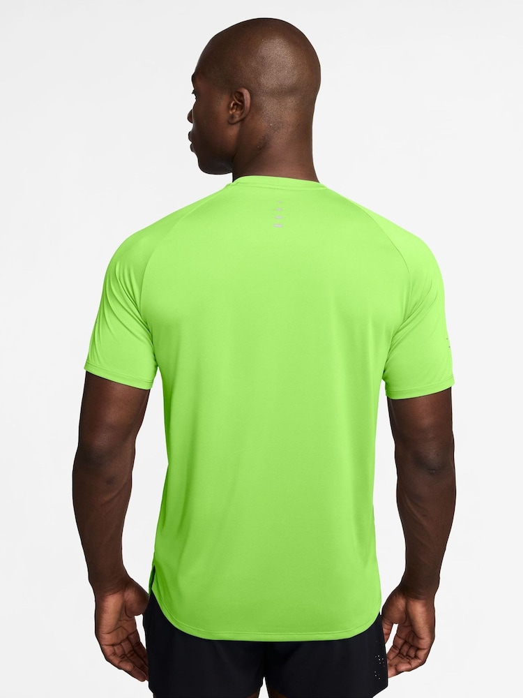 Nike Lime Green Dri-FIT Stride Running T-Shirt - Image 5 of 5