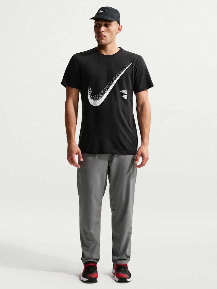 Nike Black Dri-FIT Large Swoosh Graphic Training T-Shirt - Image 1 of 5