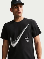 Nike Black Dri-FIT Large Swoosh Graphic Training T-Shirt - Image 4 of 5