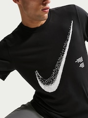 Nike Black Dri-FIT Large Swoosh Graphic Training T-Shirt - Image 5 of 5