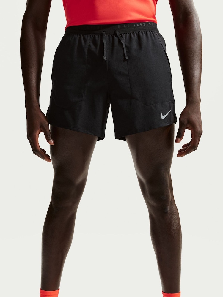 Nike Black Dri-FIT Stride 5 Inch Brief Lined Running Shorts - Image 1 of 5