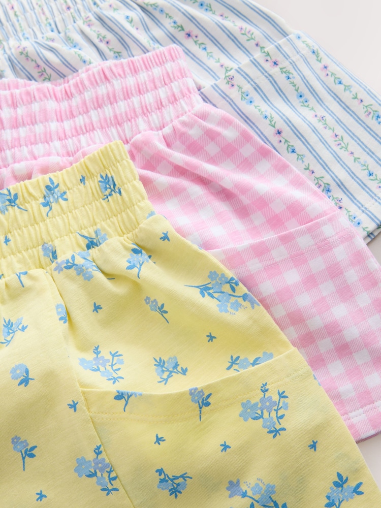 Pink/Blue/Yellow Ditsy - Throw On Holiday Shorts (3-16yrs) - صورة 7 من 7