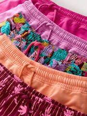 Tropical/Purple 5 Pack Racer Shorts (3-16yrs) - Image 6 of 7