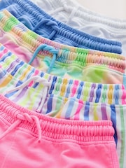 Pink/Rainbow/Stripe 5 Pack Racer Shorts (3-16yrs) - Image 8 of 9