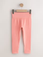Coral Orange Seamless Ribbed High Waist Leggings (3-16yrs) - Image 1 of 5