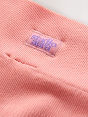 Coral Orange Seamless Ribbed High Waist Leggings (3-16yrs) - Image 4 of 5