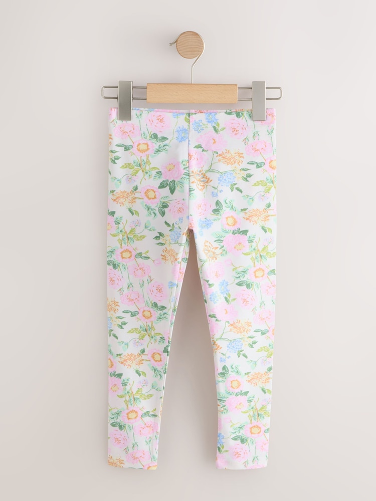 Pink/Floral Leggings 5 Pack (3-16yrs) - Image 2 of 9