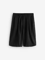 Black Linen Bermuda Shorts - Image 1 of 1