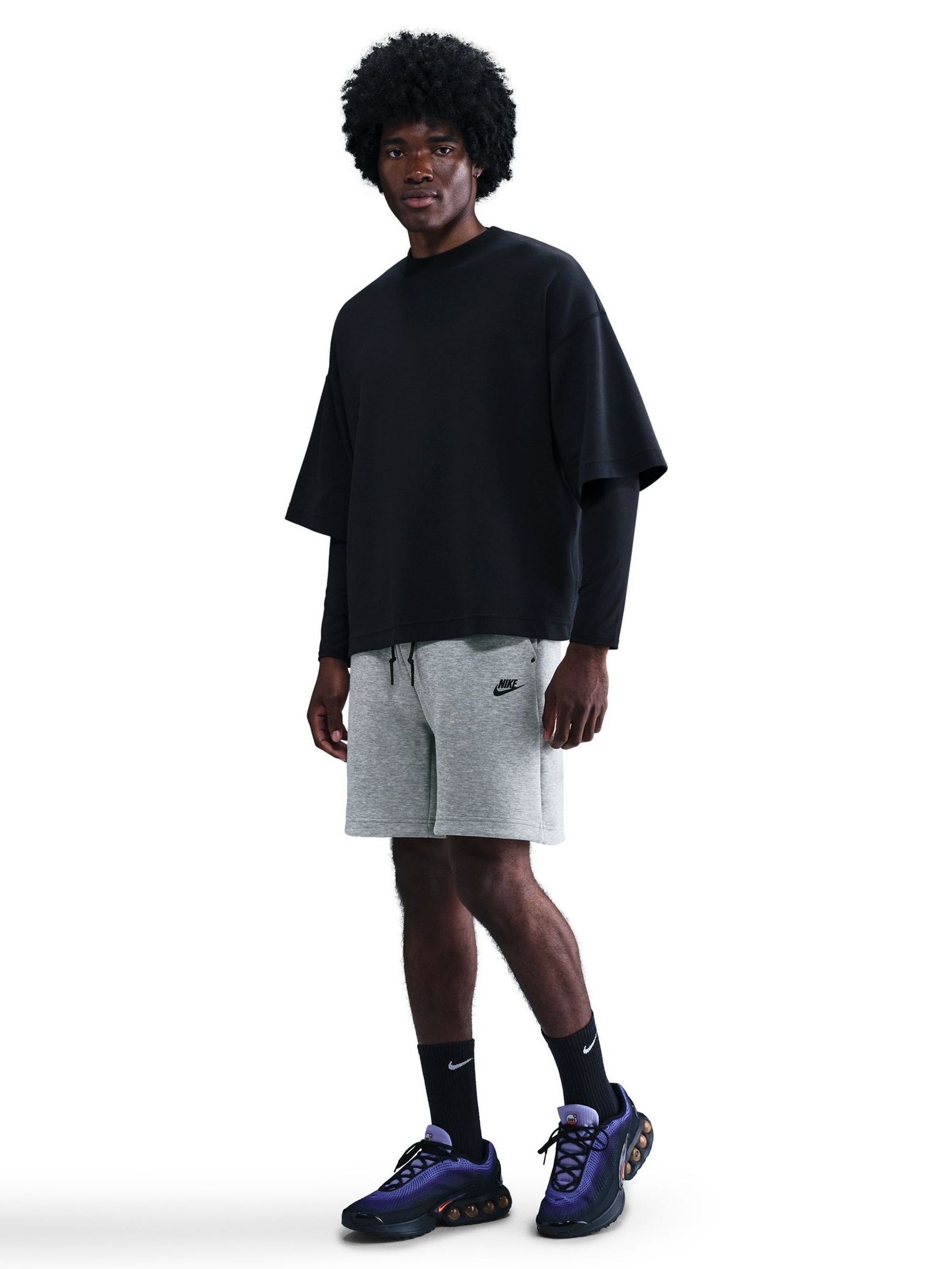 nike fleece shorts mens black