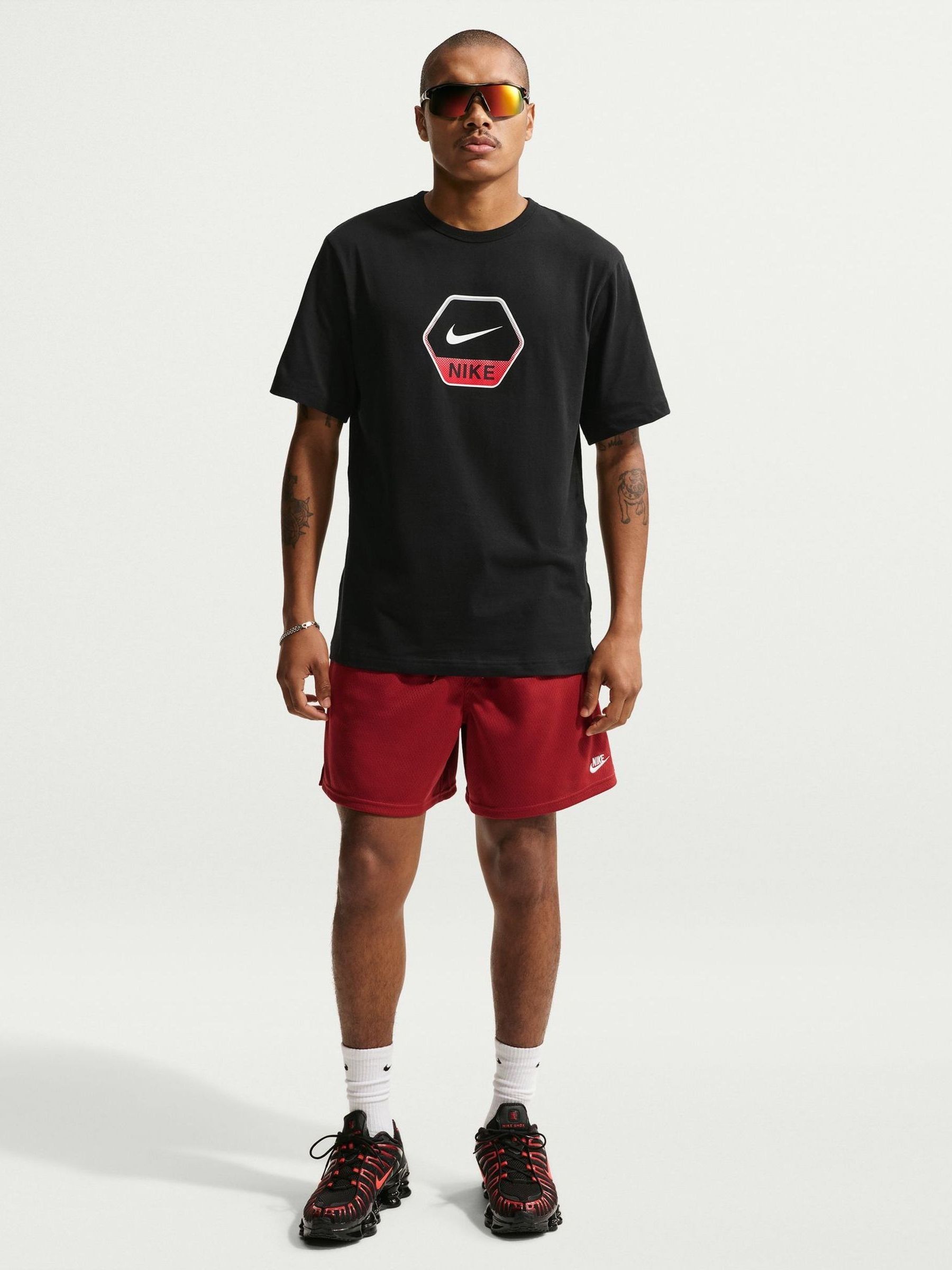 black red nike shirt