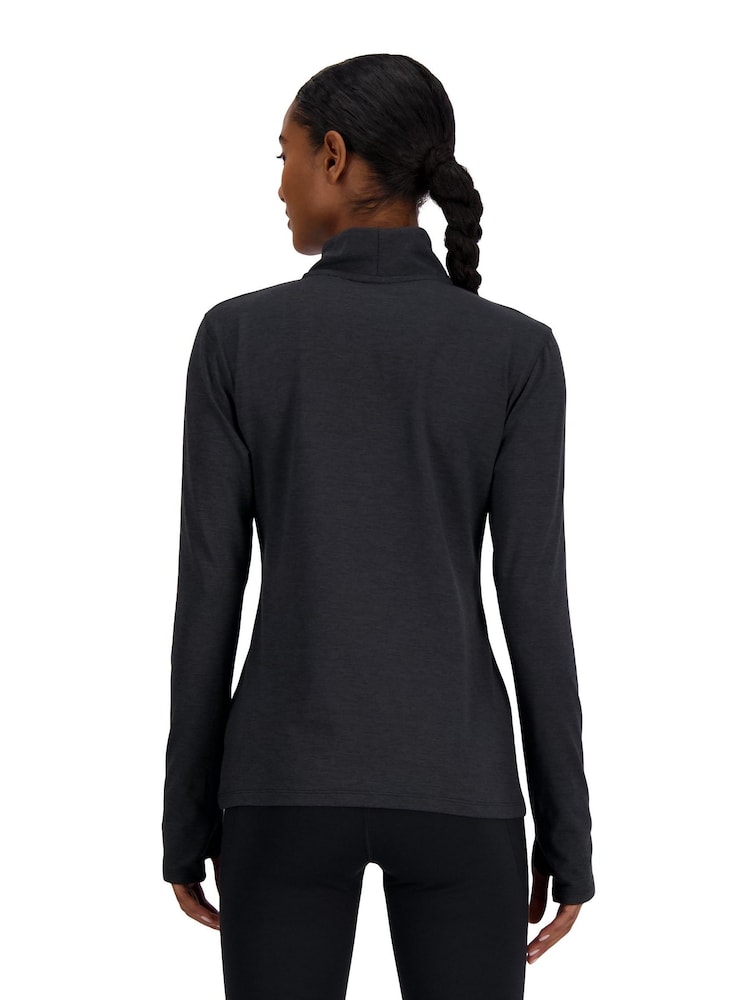 New Balance Black Essentials Space Dye 1/4 Zip Top - Image 2 of 6