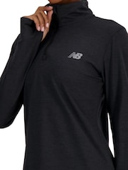 New Balance Black Essentials Space Dye 1/4 Zip Top - Image 3 of 6