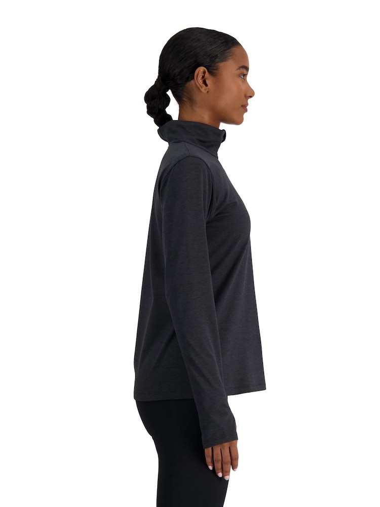 New Balance Black Essentials Space Dye 1/4 Zip Top - Image 6 of 6