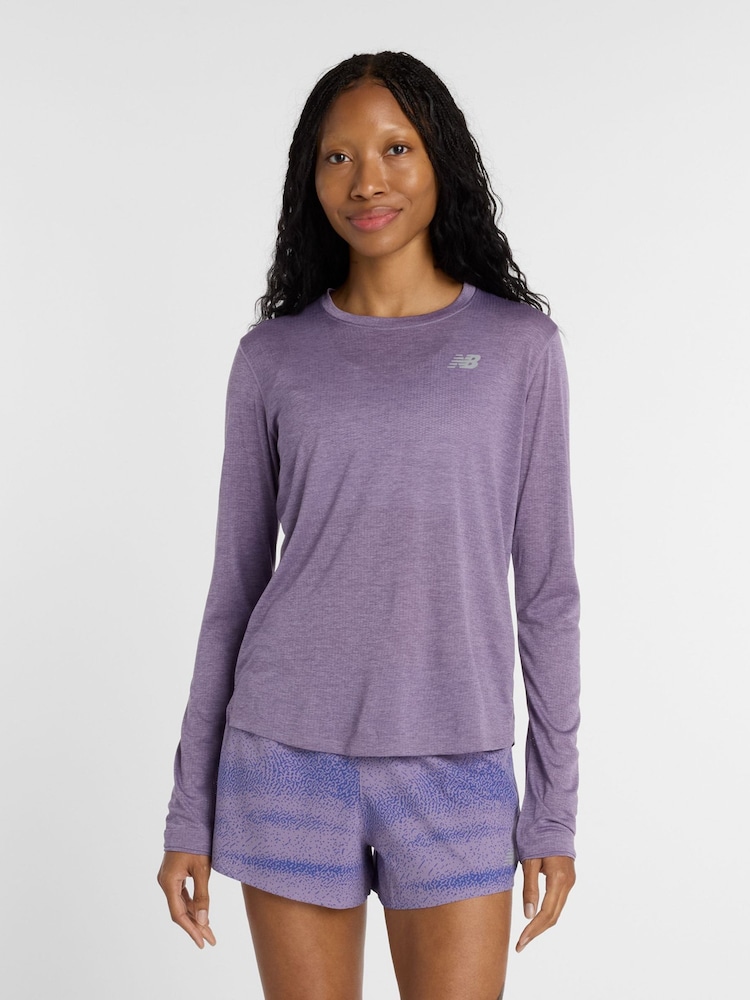 New Balance Purple Athletics Long Sleeve T-Shirt - Image 1 of 7