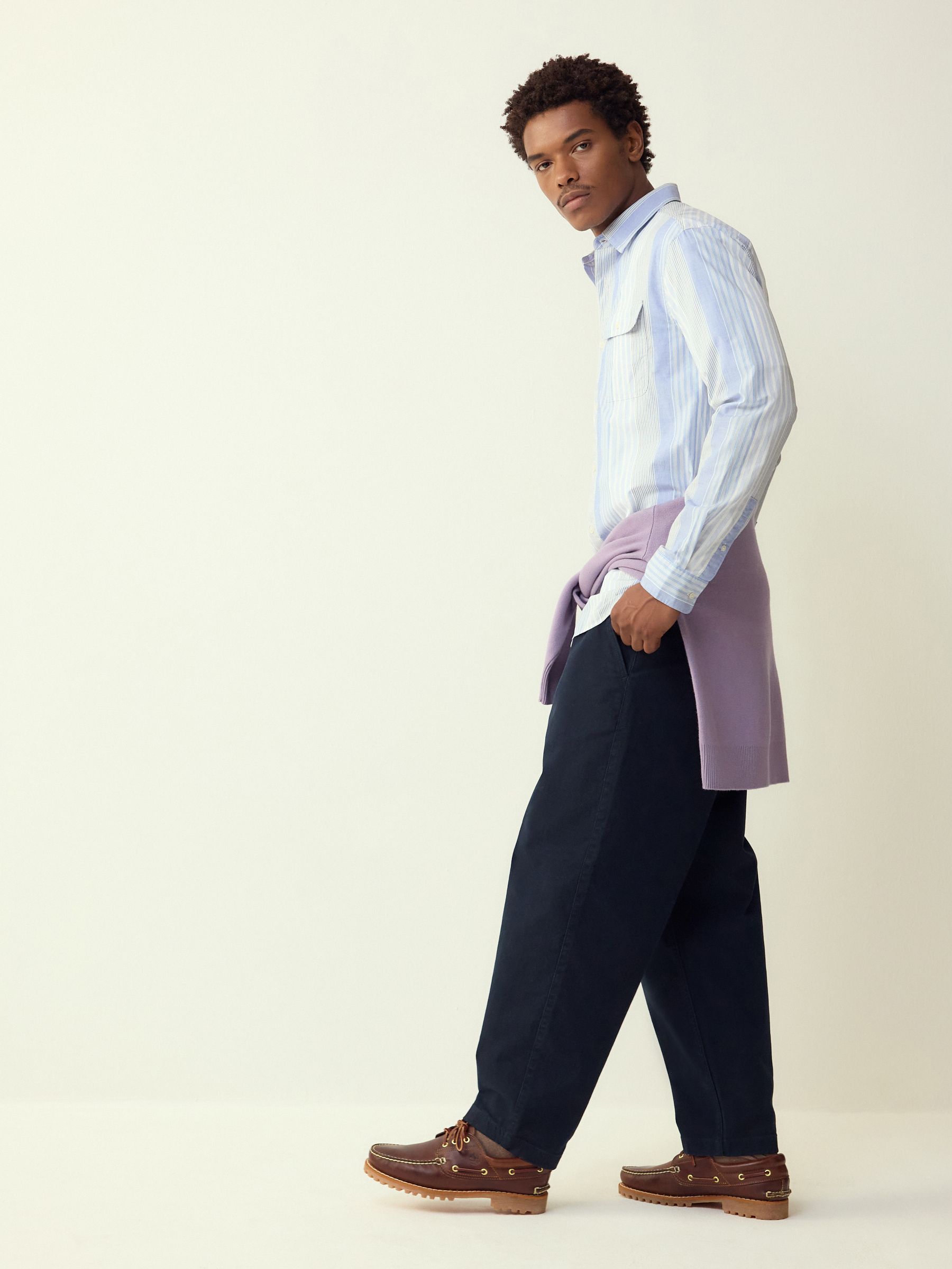 Buy Blue Variegated Stripe Long Sleeve Shirt from Next Romania