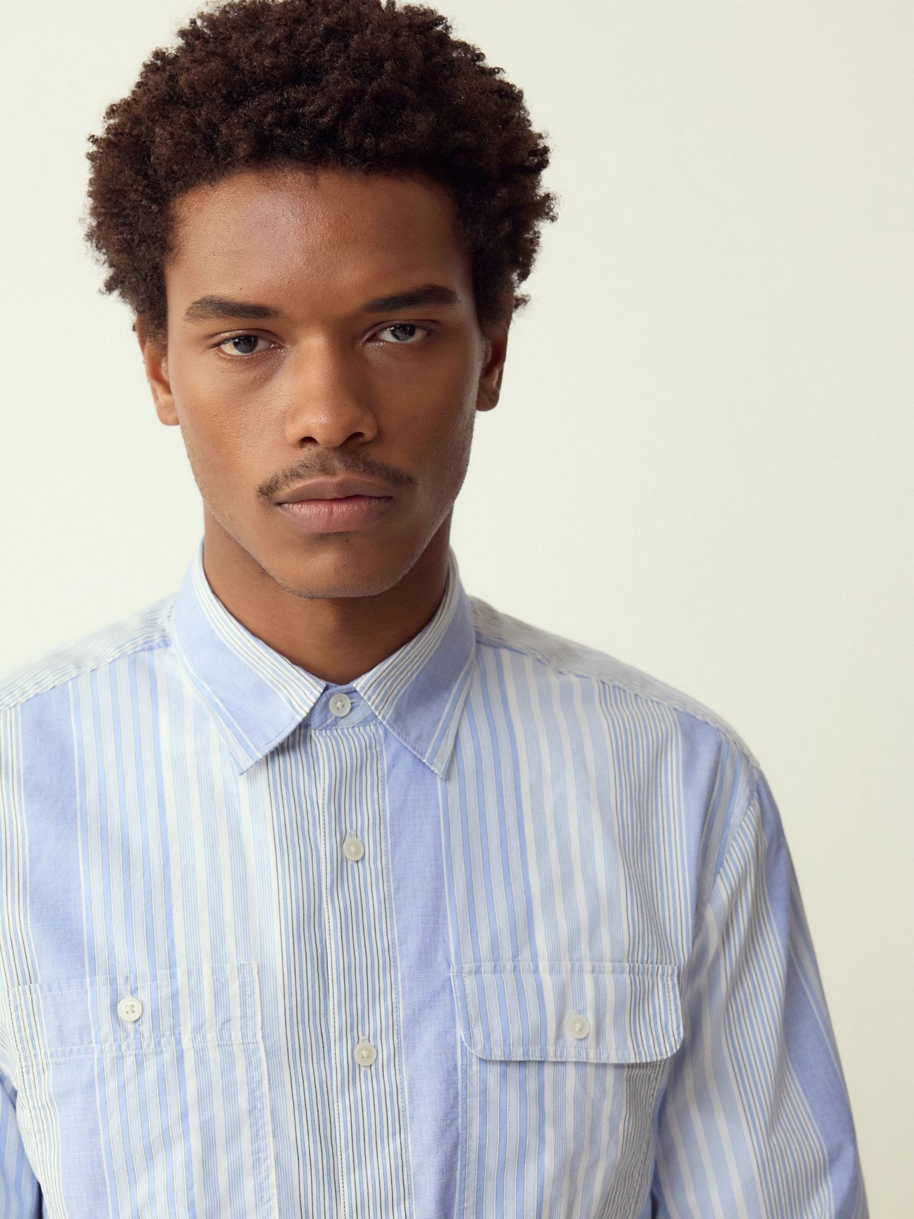 Buy Blue Variegated Stripe Long Sleeve Shirt from Next Romania