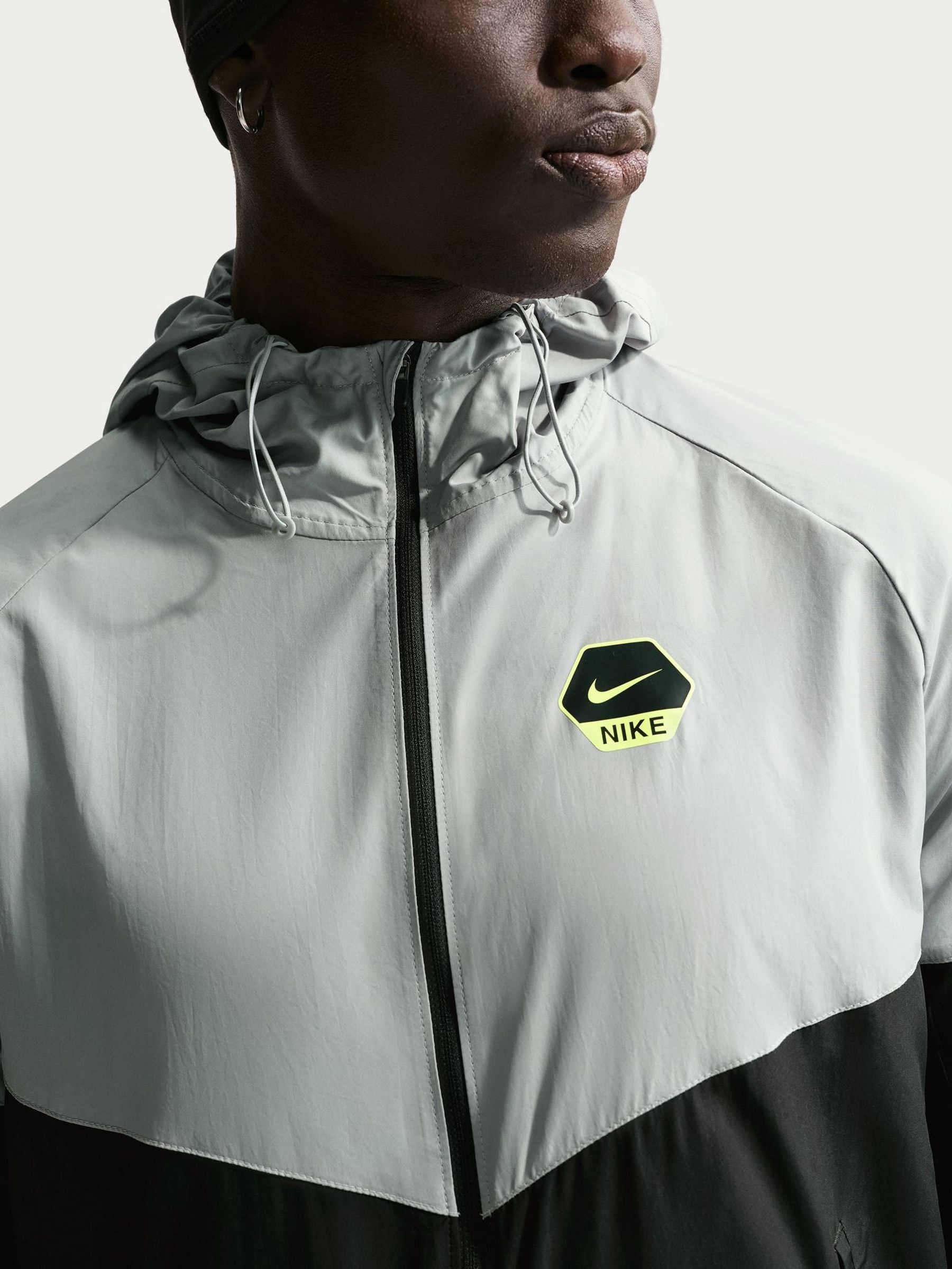 nike black white grey jacket