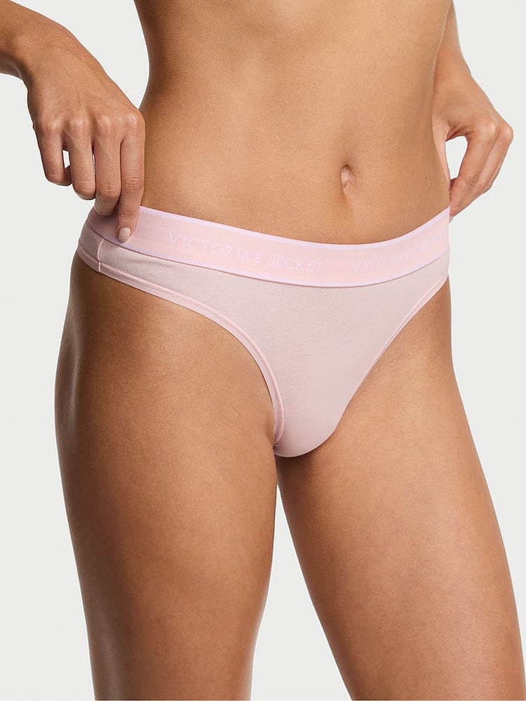 Victoria's Secret Angel Pink Thong Logo Knickers - Image 1 of 2 Victoria's Secret Angel Pink Thong Logo Knickers - Image 1 of 2