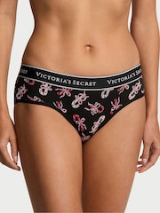 Victoria's Secret Black Candy Cane Hipster Logo Knickers - Image 1 of 2