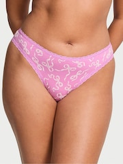 Victoria's Secret Lilac Purple Bows Bikini Cotton Lace Trim Knickers - Image 1 of 2