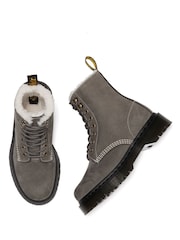 Dr. Martens Grey 1460 Pascal Bex Fl Milled Nubuck Shoes - Image 3 of 4