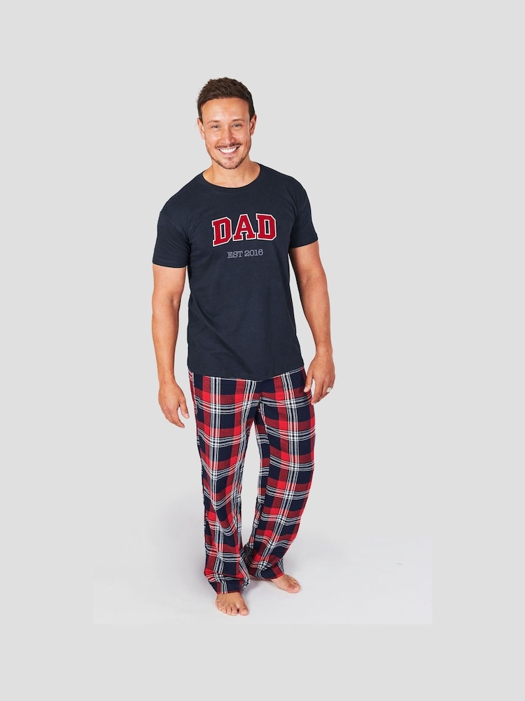 Personalised Mens Dad Pyjamas by Stitch Style - Image 2 of 5 Personalised Mens Dad Pyjamas by Stitch Style - Image 2 of 5