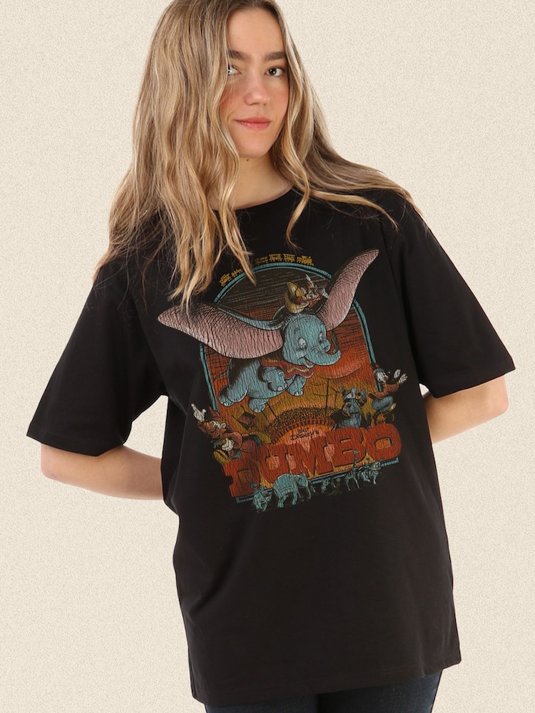 Supacult Black Dumbo Poster Distressed T-Shirt - Image 1 of 4