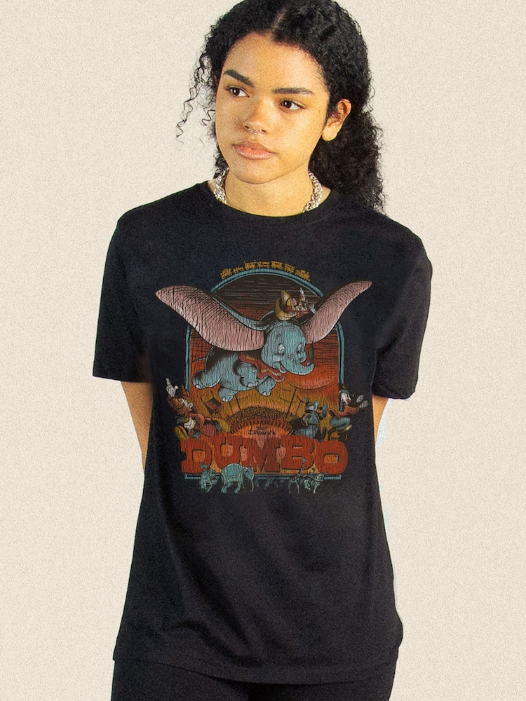 Supacult Black Dumbo Poster Distressed T-Shirt - Image 2 of 4