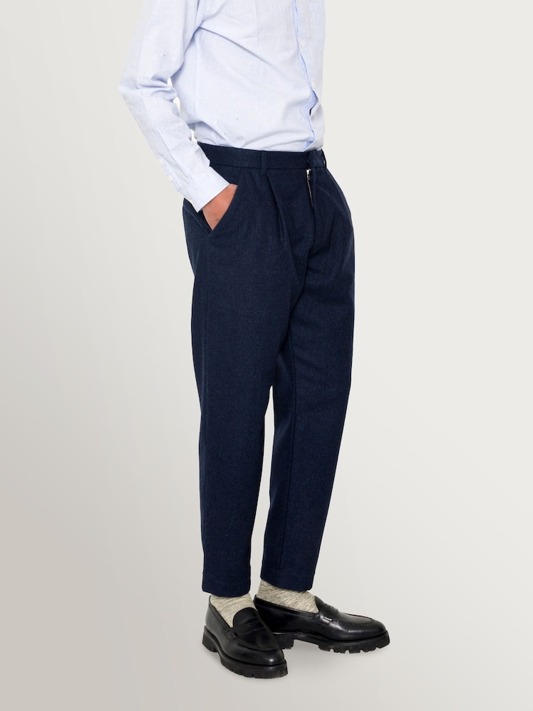 Folk Blue Navy Melange Wool Assembly Suit Trousers - Image 2 of 11 Folk Blue Navy Melange Wool Assembly Suit Trousers - Image 2 of 11