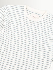 Folk White Short Sleeve Textured Stripe T-Shirt - Image 10 of 10